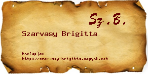 Szarvasy Brigitta névjegykártya